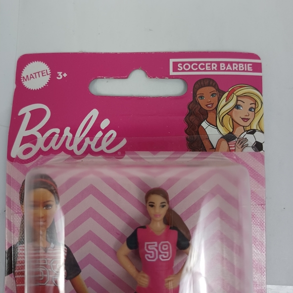 🔥4/$20 Barbie Mini Figure Cake Topper NEW -Barbie Sport Soccer Barbie Doll - Picture 2 of 9